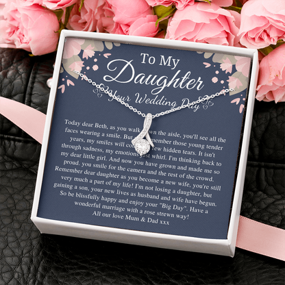 Daughter wedding gift necklace from dad, to my daughter on her wedding day, if I could give you one thing in life, bride gift from father beth
