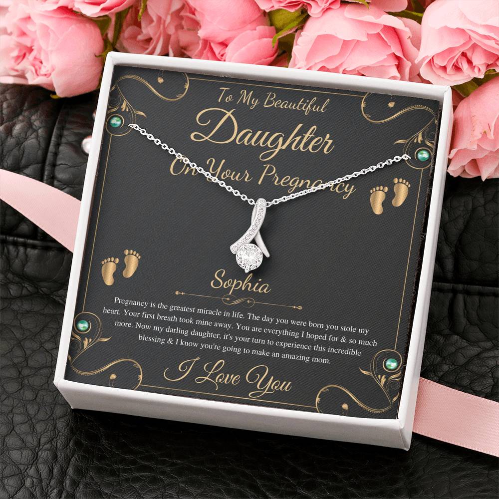 Pregnant Daughter Gift From Mother,First Time Mom Gift For Daughter, Congratulations Pregnancy Gift, New Mom Necklace, Alluring Beauty #0189 Copy