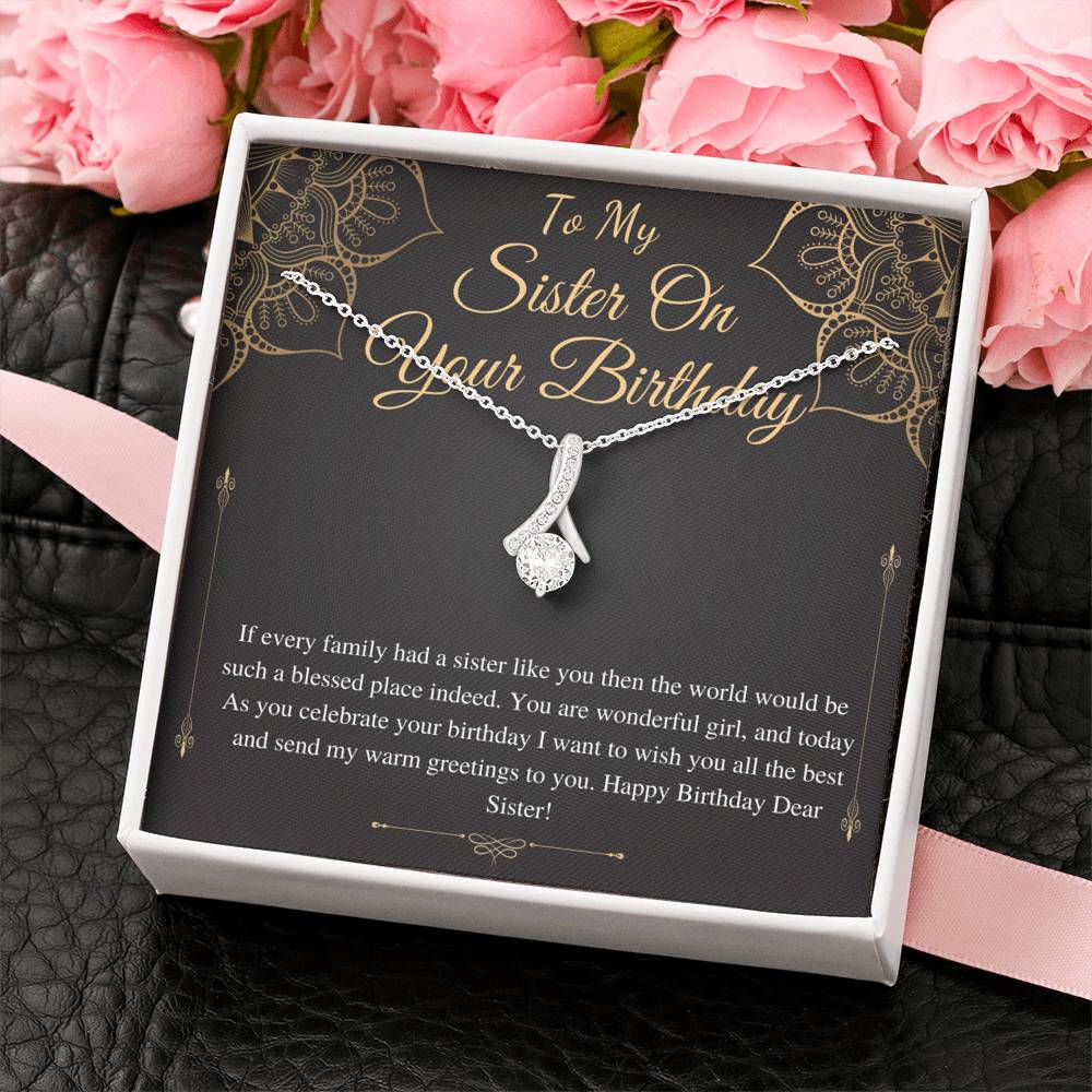 Sister Birthday Gift, Sister Birthday Jewelry, Sister Necklace Gift, Thoughtful Gift, Message Card Quote, Big Sister, Little Sister #0716
