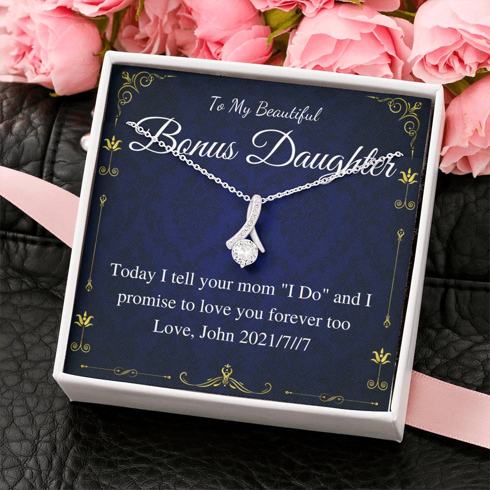 Alluring Beauty,Daughter of the Bride Gift Necklace,Stepdaughter Necklace, Stepdaughter Wedding Gift from Groom,Gift For Step Daughter #0184