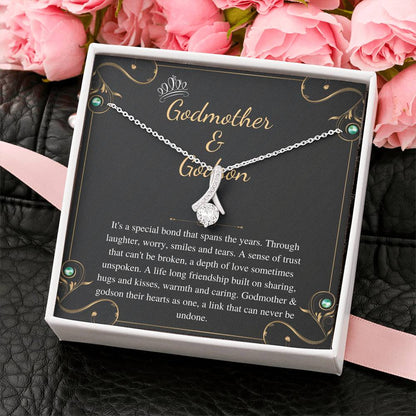 Godmother & Godson Necklace, Godmother Gift, Heart Necklace,Appreciation Gift from Godson Christmas Gift Birthday Gift Alluring Beauty #0433