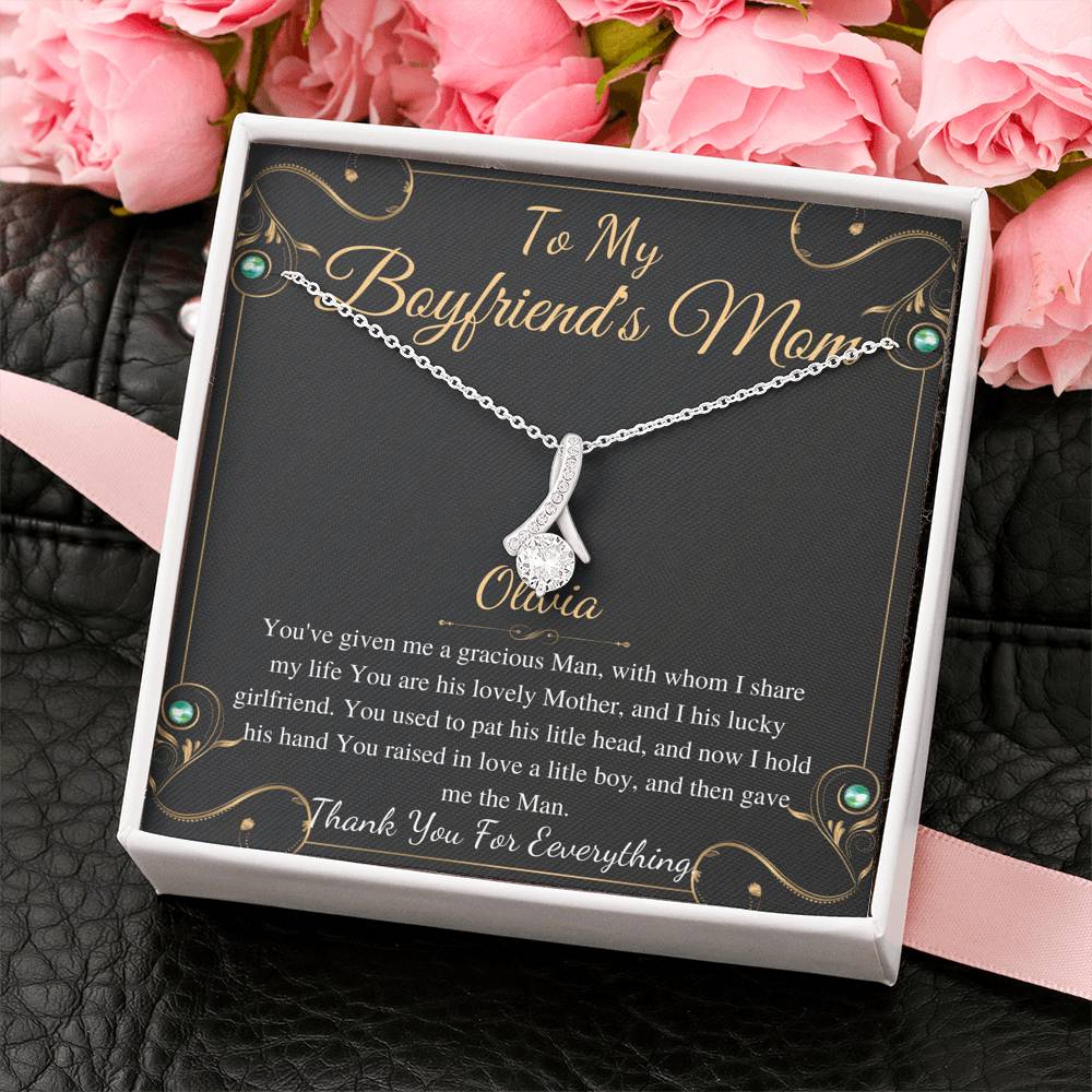 Boyfriend Mom Necklace, Gift for Boyfriend Mother, Birthday Gift, Christmas Gift, Mothers Day Gift for Boyfriends Mom, Alluring Beauty #0476