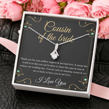 Alluring Beauty Cousin Of The Bride Necklace Gift, Wedding Gift From Bride And Groom, Bridal Party Thank You Gift, Cousin Wedding Gift #0140