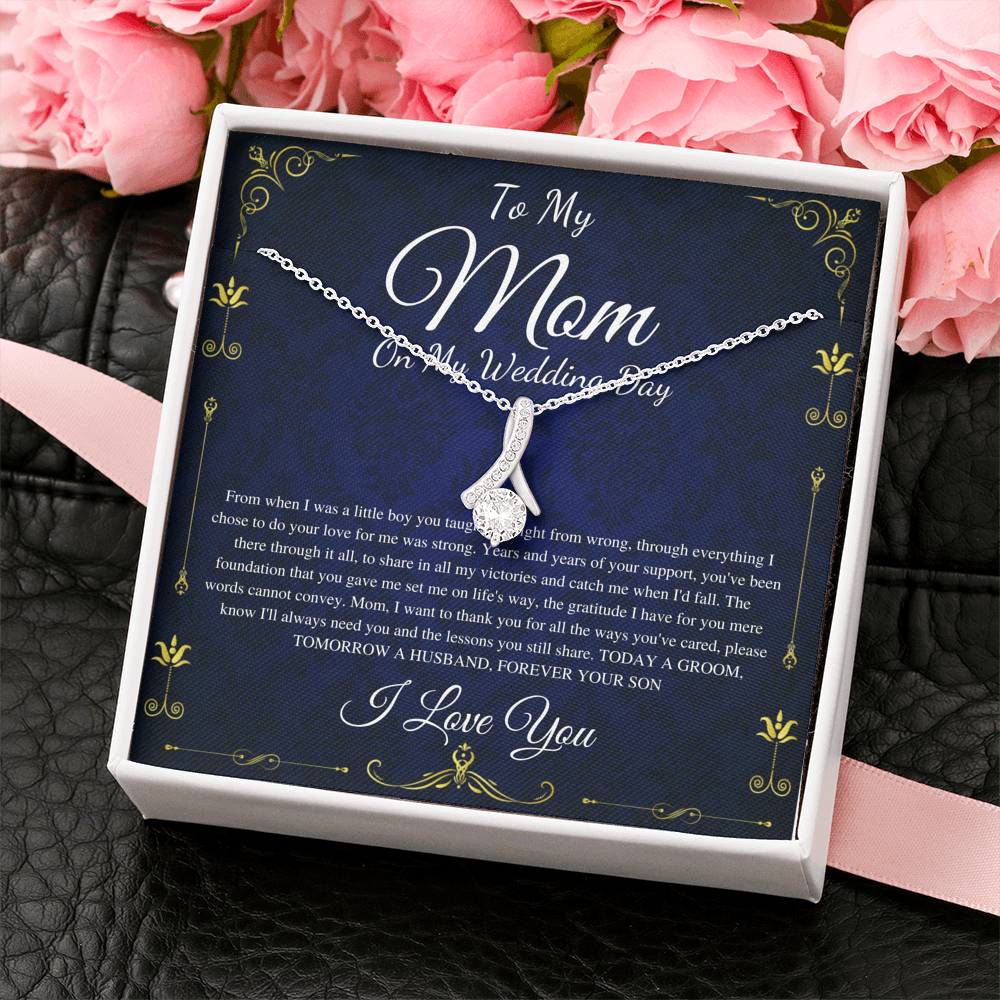 Alluring Beauty,Mother of the Groom Gift from Son to Mom,Wedding Gift for Mom,Necklace from Groom to Mom,Mom Wedding Gift from Groom #0176
