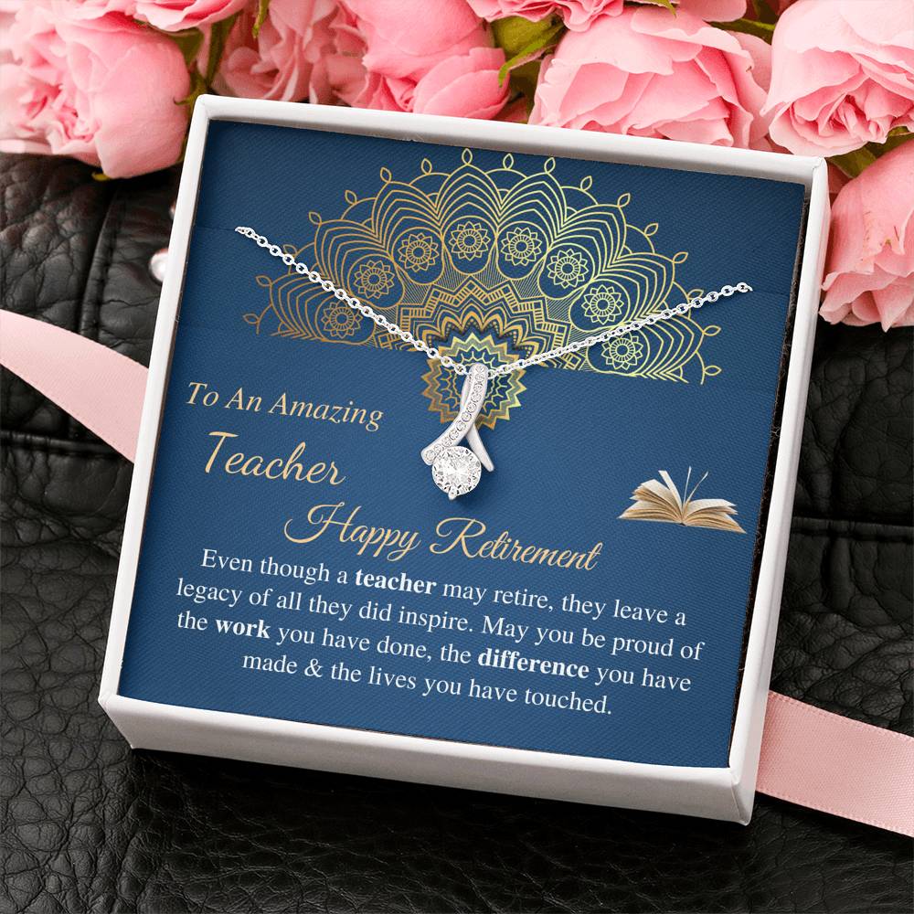 Teacher Retirement Gift, Retirement Gift for Teacher, Teacher Retirement Necklace