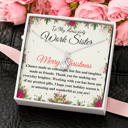 Coworker Christmas Gift Necklace • Work Sister Christmas Gift • Colleague Gift • Christmas Gift from Co-Worker • Merry Christmas Gift #0820