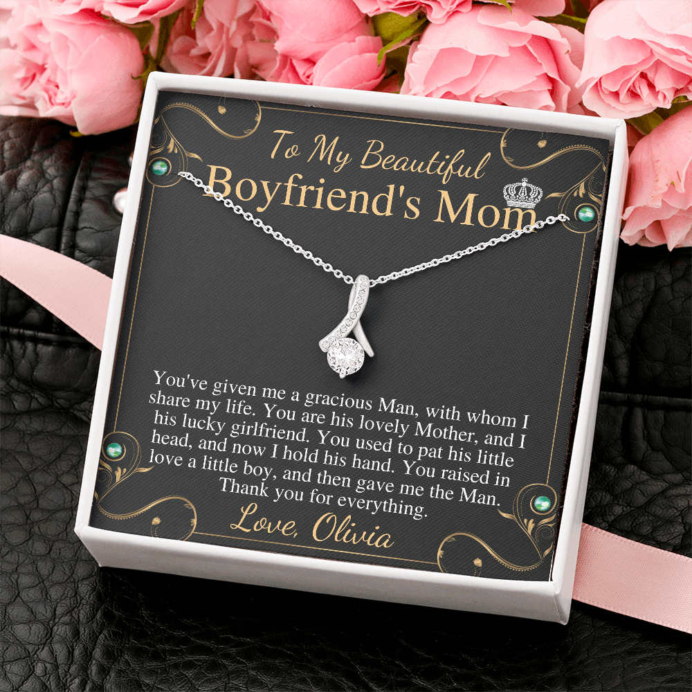 Boyfriend Mom Necklace, Gift for Boyfriend Mother, Birthday Gift, Christmas Gift, Mothers Day Gift for Boyfriends Mom, Alluring Beauty #0477