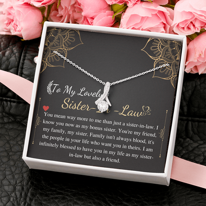 Personalized Gifts Sister Necklace on Mothers day, Sister In Law Birthday Gift, Anniversary Gift For Her with personalized message card