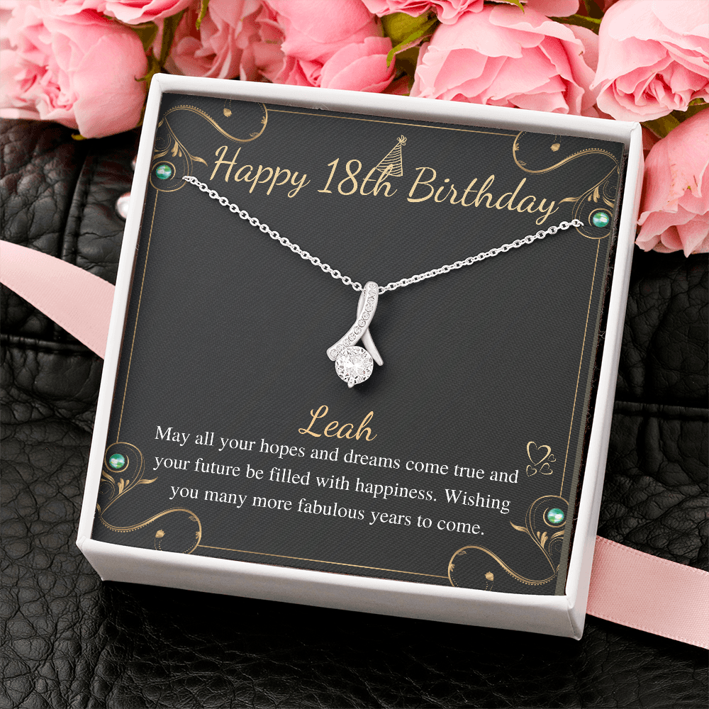 18th Birthday Gift for Girls, Gift for 18 Year Old Girl, Necklace For 18th Birthday Girl, Birthday Present For Officially Adult Girl #0667 Leah