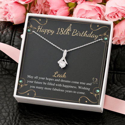 18th Birthday Gift for Girls, Gift for 18 Year Old Girl, Necklace For 18th Birthday Girl, Birthday Present For Officially Adult Girl #0667 Leah