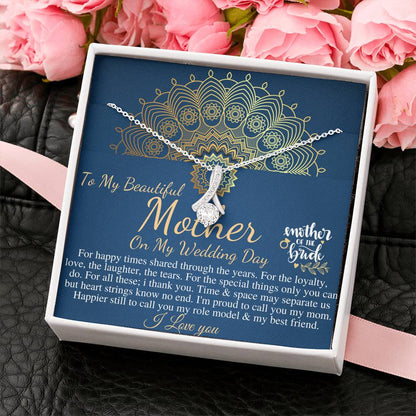 Mom Wedding Gift from Bride, Bride to Mom Gift, Gift for Mom on Wedding Day, Mother of the Bride Necklace, Wedding Gift for Mom #0787