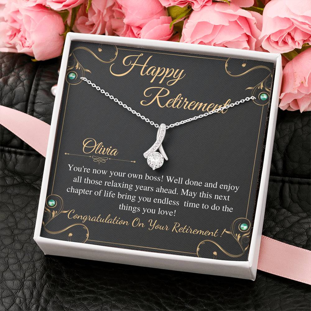 Retirement Gifts for Women Necklace, Retirement Necklace for Women Coworker Retirement Gift gifts, Teacher Retirement Gift