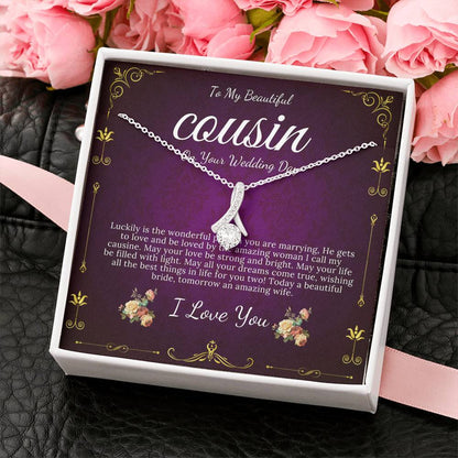 Alluring Beauty,Gift For Cousin Wedding Day Bride Gift From Cousin Necklace Bride necklace Gift For Cousin Wedding Gift For My Cousin #0105