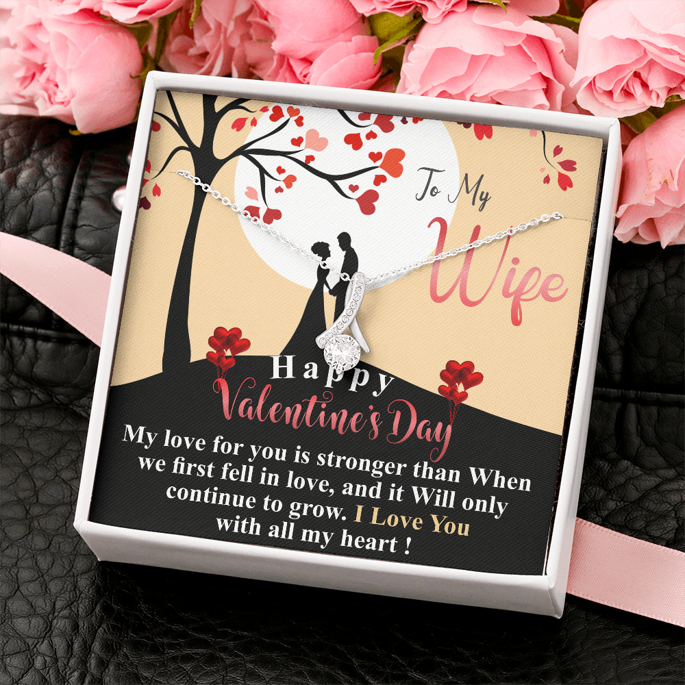 Valentine's Day Gift Necklace For Wife | Wife Gifts | Wife Necklace Gift | Happy Valentines Gift For Wife | Necklace With Message Card