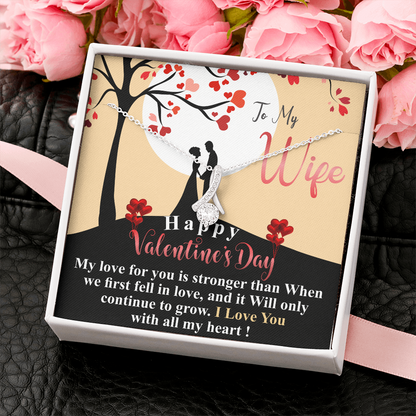 Valentine's Day Gift Necklace For Wife | Wife Gifts | Wife Necklace Gift | Happy Valentines Gift For Wife | Necklace With Message Card