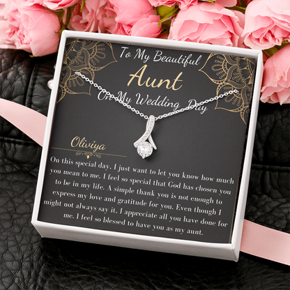 Gift for Aunt necklace, Necklace from bride , on wedding day gift for aunt , Sentimental gift for auntie, gift from nephew, aunt to be
