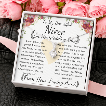 Niece Wedding Day Gift, To Bride From Aunt Necklace, Aunt To Bride Gift, Bride Jewelry Gift From Aunt, gift for her , keepsake gift