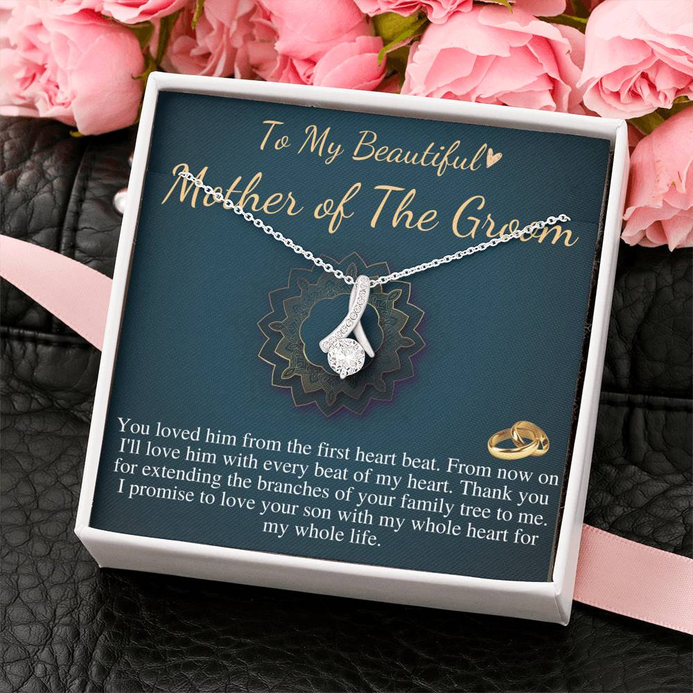 Mother of Groom gift from Bride,Thank you for raising the man of my dreams, Mother in Law necklace gift, Poem card, Alluring Beauty #0133