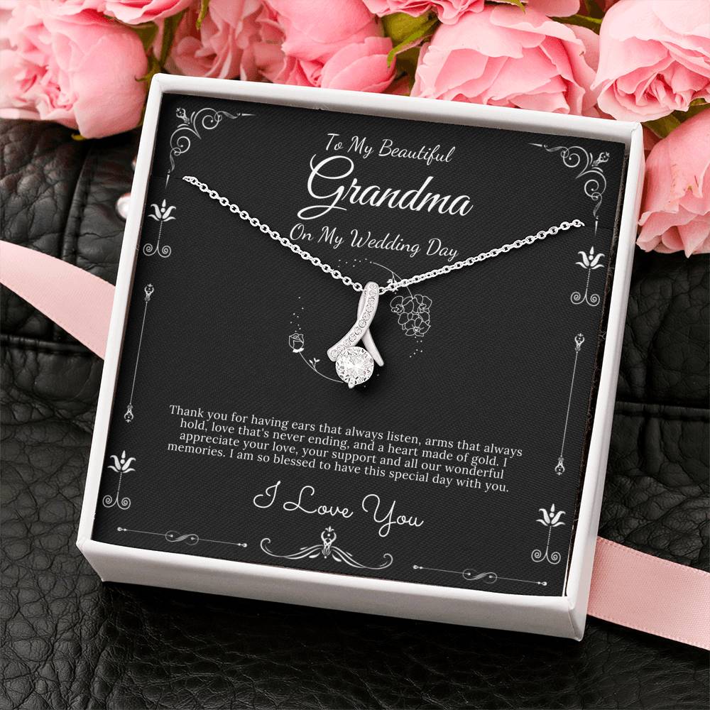 Alluring Beauty, Gift For Grandma On My Wedding, Grandmother Of The Bride Necklace Gift From Granddaughter Grandmother Gift From Bride #0066