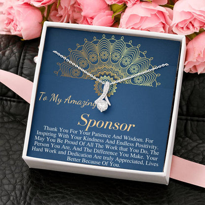 Sponsor Gift For Sponsor Thank You Gift, Confirmation Sponsor Gift for Women, aa Sponsor Gift, Wedding Sponsor Necklace Personalized #0742