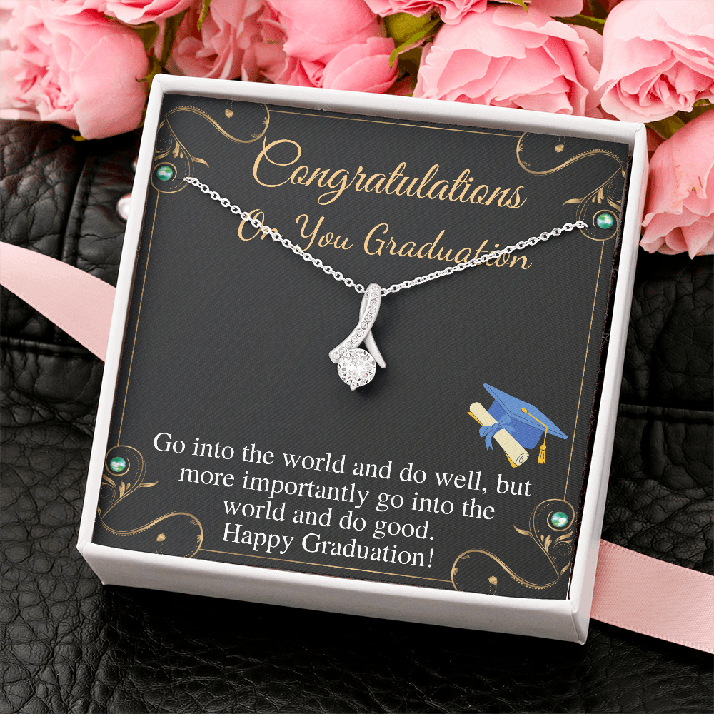 Graduation Necklace Gift, Congratulations Jewelry Gift, Friend Graduation Gift, Message Card, Daughter Graduation Gift From Parents #0898