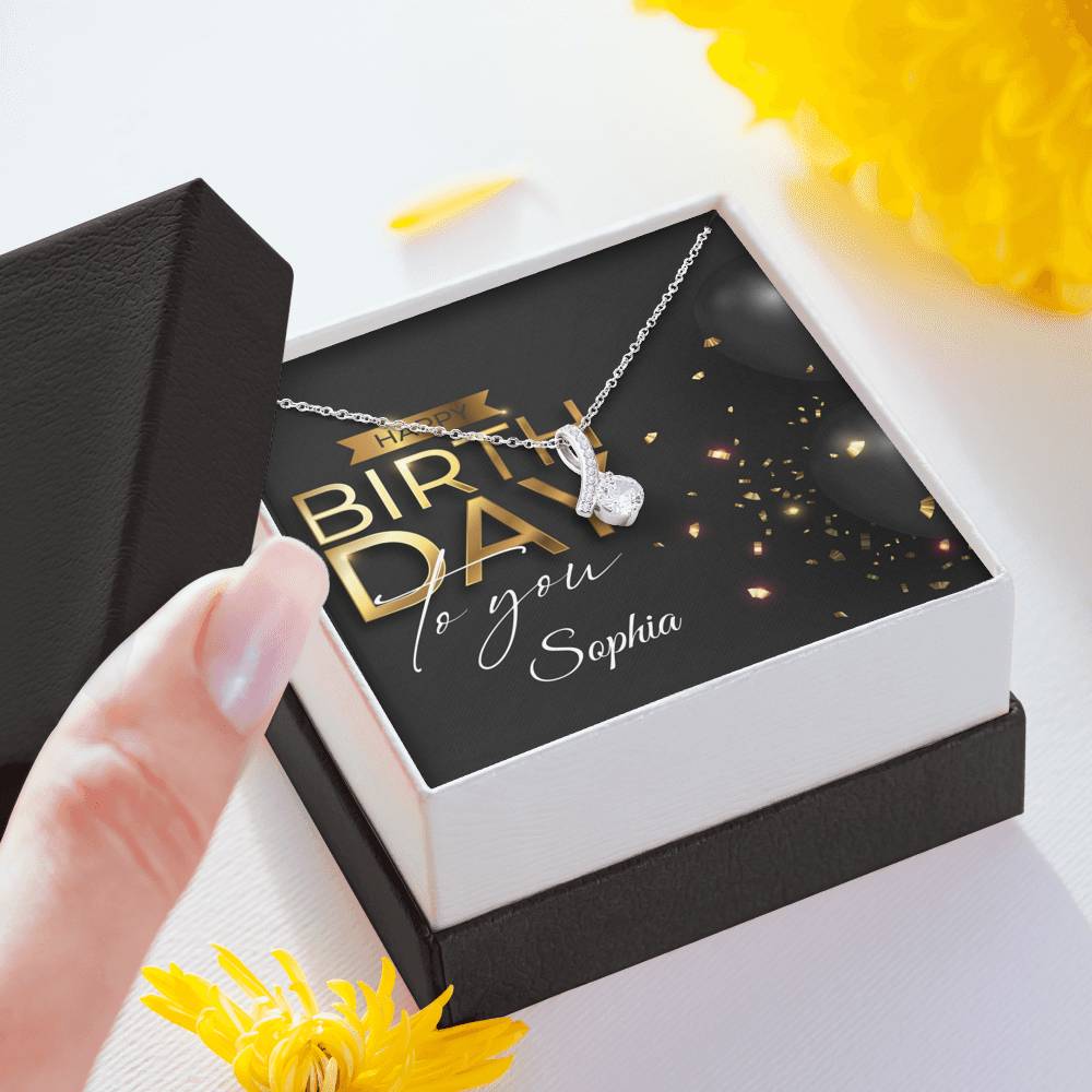 Birthday Gift Necklace: Happy Birthday, Birthday Gift, Gift for Her, Best Friend Gift, Sister Birthday, BFF Birthday, Alluring Beauty #0639