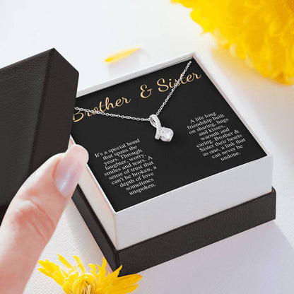 Brother And Sister Necklace, Birthday Gift For Sister, Gift From Brother,Brother And Sister Gift,Sister Christmas Gift Alluring Beauty #0538
