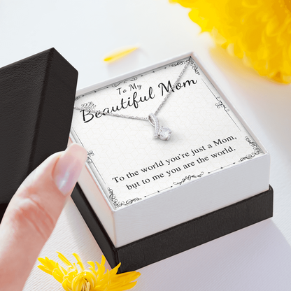 Meaningful Jewelry Gifts Mother's Day Alluring Beauty Necklace Gift For Beautiful Mom Valentines Day Gift For Her From Daughter / Son Present For Mother On Wedding Day Stainless Steel Cable Chain Necklace with Message Card Mahogany Luxury Box Variant