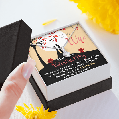 Valentine's Day Gift Necklace For Wife | Wife Gifts | Wife Necklace Gift | Happy Valentines Gift For Wife | Necklace With Message Card