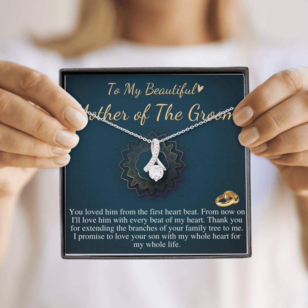 Mother of Groom gift from Bride,Thank you for raising the man of my dreams, Mother in Law necklace gift, Poem card, Alluring Beauty #0133
