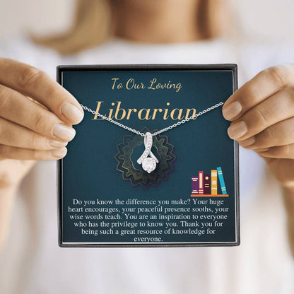 Librarian Gift | Gift for Librarian Necklace |Loving Librarian Appreciation Gift | Librarian Thank You Gift | Christmas Gift, Birthday #0739