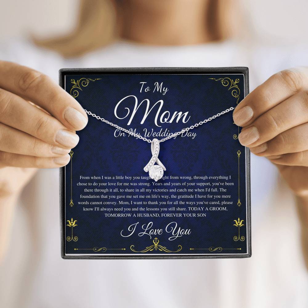 Alluring Beauty,Mother of the Groom Gift from Son to Mom,Wedding Gift for Mom,Necklace from Groom to Mom,Mom Wedding Gift from Groom #0176