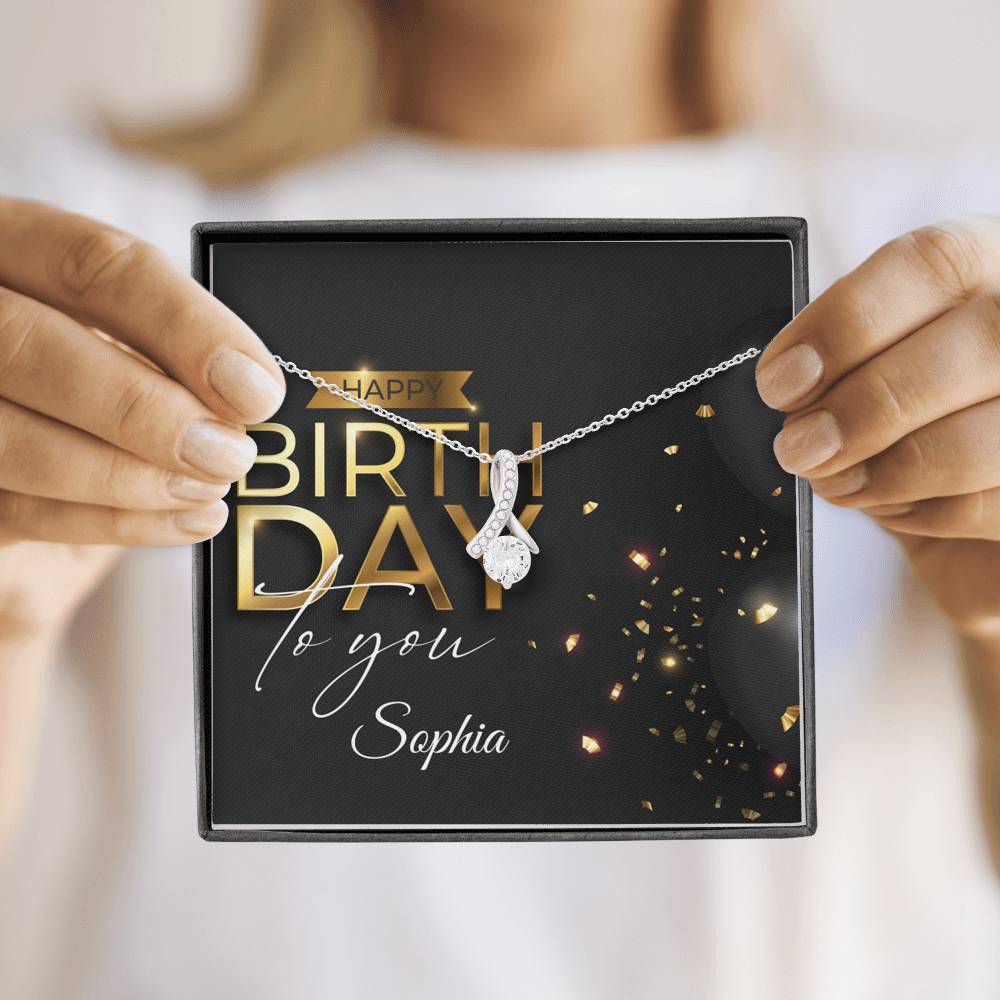 Birthday Gift Necklace: Happy Birthday, Birthday Gift, Gift for Her, Best Friend Gift, Sister Birthday, BFF Birthday, Alluring Beauty #0639