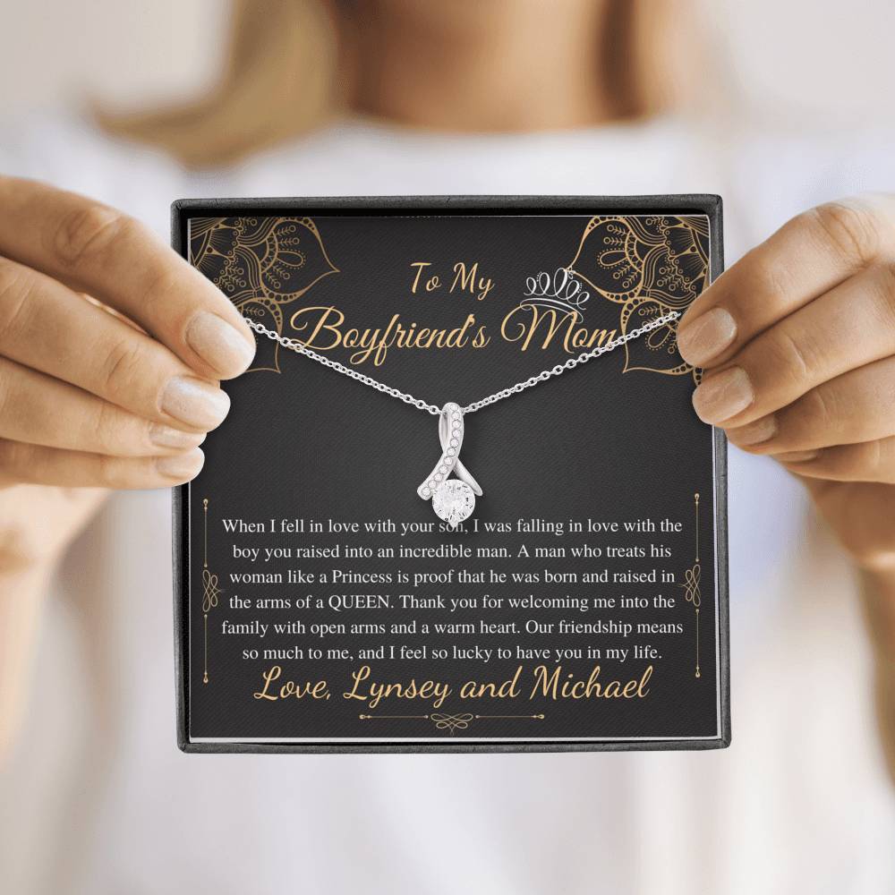 Gifts for Boyfriends Mom, Boyfriends Mom Birthday Gift, Boyfriends Mom Neckalce, Mothers Day Gift for Boyfriends Mom, Alluring Beauty #0421 Lynsey and Michael