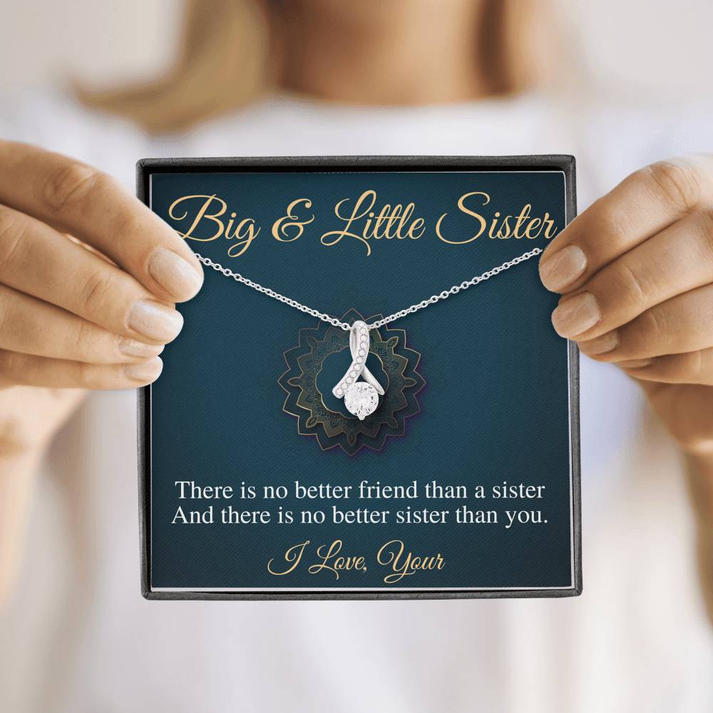 Big Sister & Little Sister Necklace Big Sis Lil Sis Gift for Sister Gifts Sister Jewelry Sister Birthday Necklace, Christmas Gift #0566