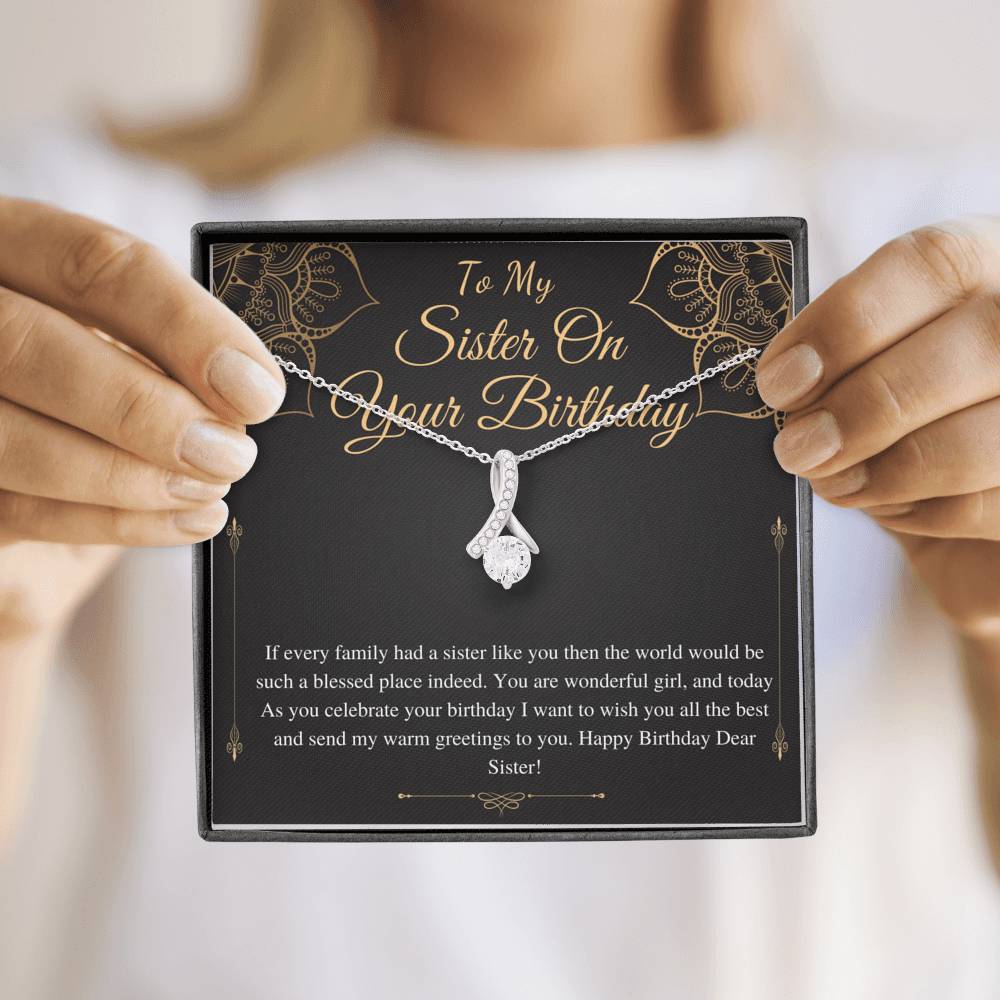 Sister Birthday Gift, Sister Birthday Jewelry, Sister Necklace Gift, Thoughtful Gift, Message Card Quote, Big Sister, Little Sister #0716