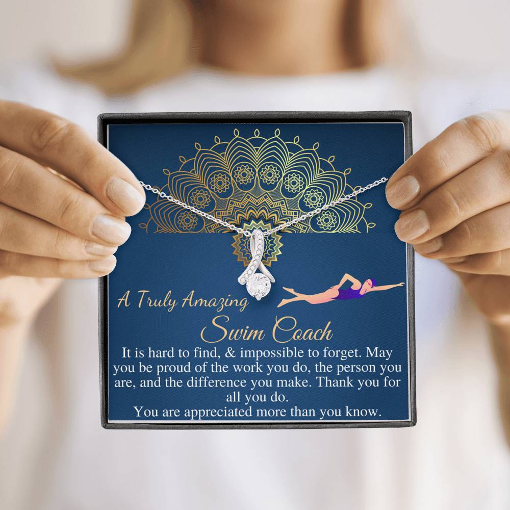 Swim Coach Gift for Women | Swim Coach Appreciation Gift | Leaving Gift for Swim Coach Necklace | A Truly Amazing Swim Coach Gift #0734