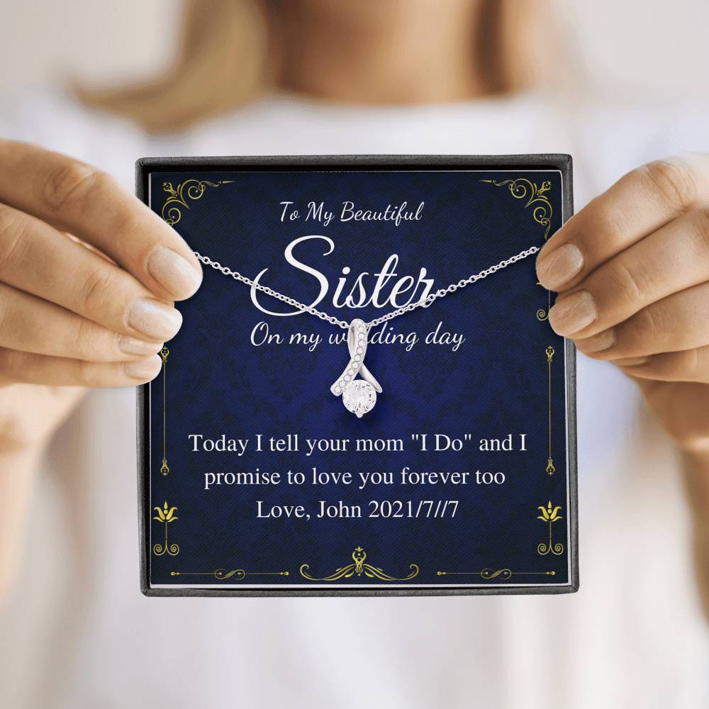 Alluring Beauty,Groom to Sister Gift from Groom on Wedding ,Rehearsal Dinner Gift to Sister from Brother,Wedding Necklace From Brother #0183