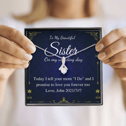Alluring Beauty,Groom to Sister Gift from Groom on Wedding ,Rehearsal Dinner Gift to Sister from Brother,Wedding Necklace From Brother #0183