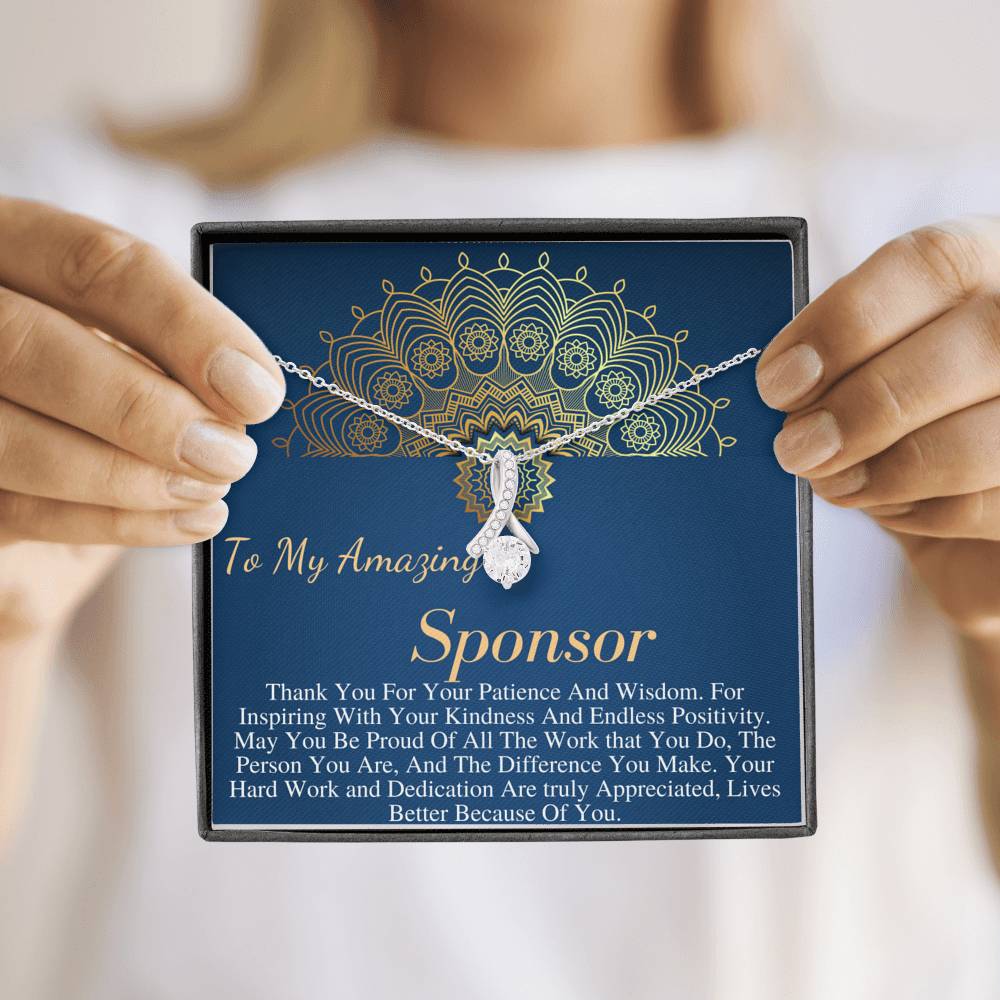 Sponsor Gift For Sponsor Thank You Gift, Confirmation Sponsor Gift for Women, aa Sponsor Gift, Wedding Sponsor Necklace Personalized #0742