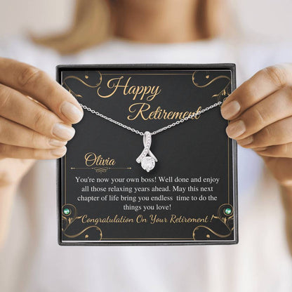 Retirement Gifts for Women Necklace, Retirement Necklace for Women Coworker Retirement Gift gifts, Teacher Retirement Gift