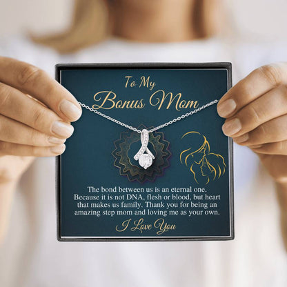 Bonus Mom Gift Bonus Mom Necklace Unbiological Mom Gift Unbiological Mom Neclace Card Mother's Day Gift for Stepmom, Christmas Gift #0472