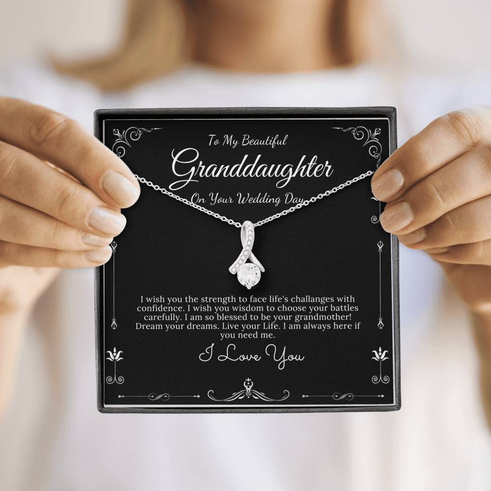 Alluring Beauty Granddaughter Wedding Day Necklace Gift From Grandma Bride Gift from Grandmother Gift For Granddaughter On Her Wedding #0070
