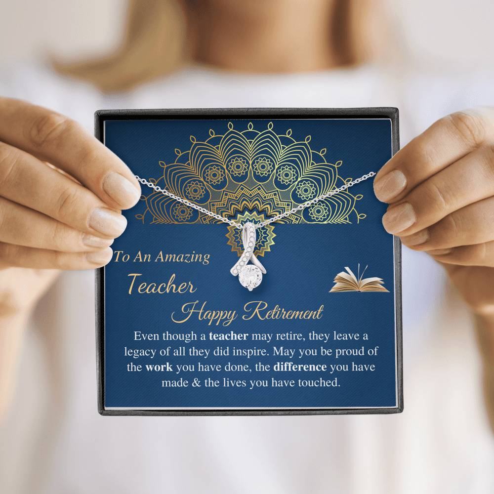 Teacher Retirement Gift, Retirement Gift for Teacher, Teacher Retirement Necklace