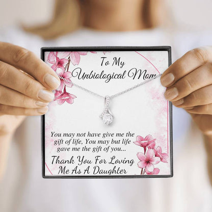 Unbiological Mom Necklace, Bonus Mom Gift, Bonus Mom Necklace, Stepmom Gift from Bride, Step Mom Gift, Stepmom Birthday,Christmas Gift #0461