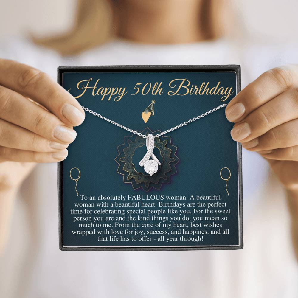 50th Birthday Gift for Women, 50th Birthday Gift for her,50th Birthday Gift for Mother,50th Birthday Gift Idea,Fifty Birthday Necklace #0678