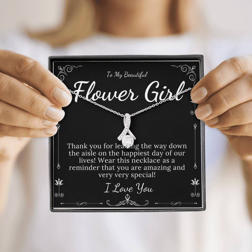 Alluring Beauty, Flower Girl Gift, Flower Girl Necklace, Bridal Party Gifts, Flower Girl Proposal, Junior Bridesmaid Wedding Gift #0118