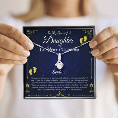 Pregnant Daughter Gift From Mother,First Time Mom Gift For Daughter, Congratulations Pregnancy Gift, New Mom Necklace, Alluring Beauty #0190