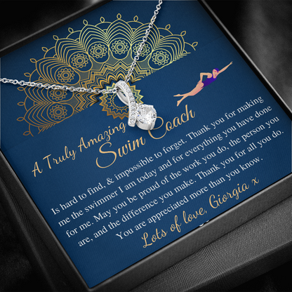 Swim Coach Gift for Women | Swim Coach Appreciation Gift | Leaving Gift for Swim Coach Necklace | A Truly Amazing Swim Coach Gift #0734 georgia