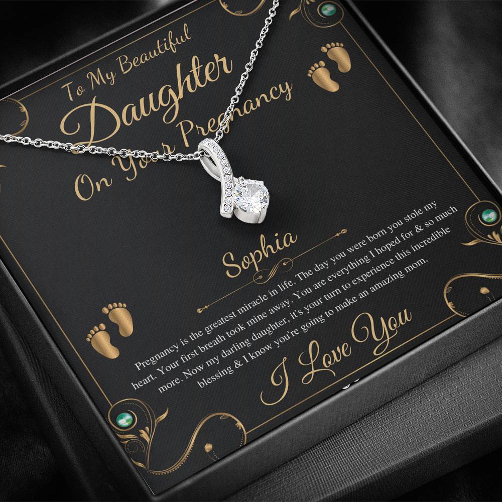 Pregnant Daughter Gift From Mother,First Time Mom Gift For Daughter, Congratulations Pregnancy Gift, New Mom Necklace, Alluring Beauty #0189 Copy